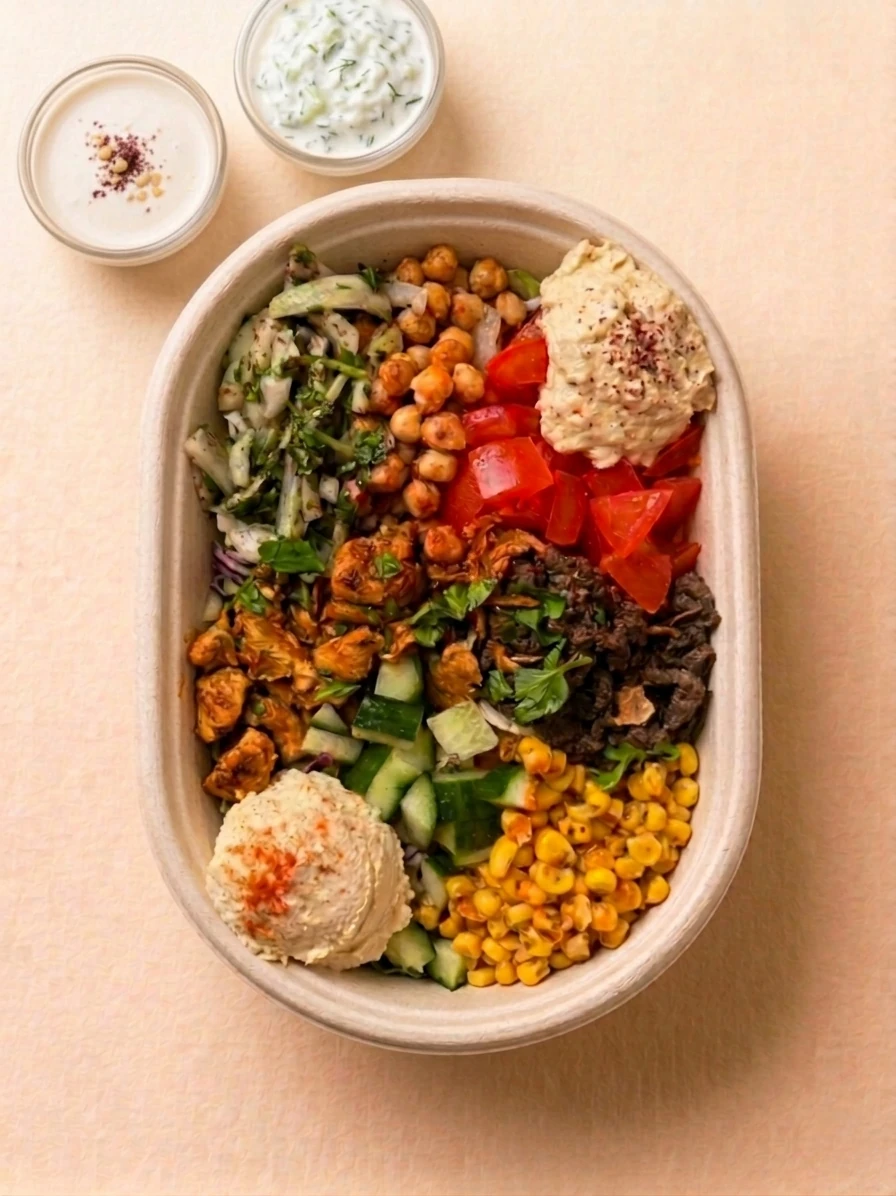 Mezzés et salade libanaise méditerranéenne à Lyon 9